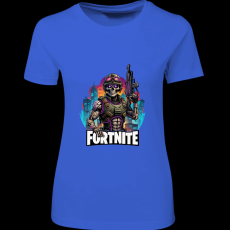 Createyou Fortnite egyedi póló 2 - Női - Királykék - L