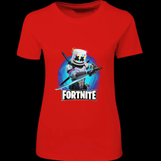 Createyou Fortnite egyedi póló 3 - Női - Piros - L