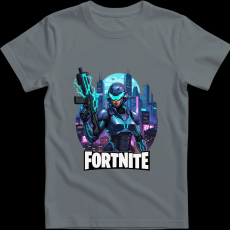 Createyou Fortnite egyedi póló 4 - Férfi - Szürke - M