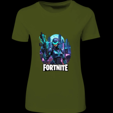 Createyou Fortnite egyedi póló 4 - Női - Sötétzöld - L női póló