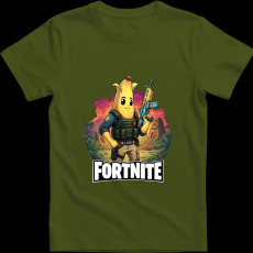 Createyou Fortnite egyedi póló 5 - Férfi - Sötétzöld - L