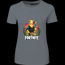 Createyou Fortnite egyedi póló 5 - Női - Szürke - S