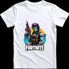 Createyou Fortnite egyedi póló - Férfi - Fehér - XL