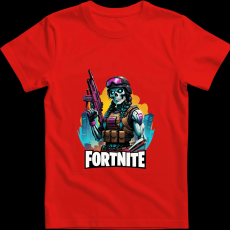 Createyou Fortnite egyedi póló - Férfi - Piros - XL