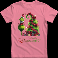 Createyou Grinch,Boldog Karácsonyt! - Férfi - Pink - 2XL