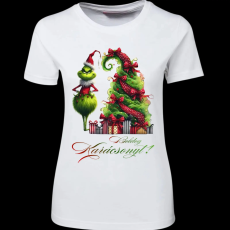 Createyou Grinch,Boldog Karácsonyt! - Női - Fehér - S
