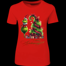 Createyou Grinch,Boldog Karácsonyt! - Női - Piros - 2XL