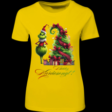 Createyou Grinch,Boldog Karácsonyt! - Női - Sárga - L