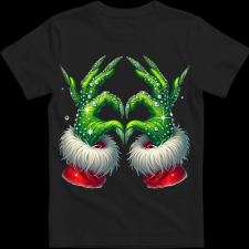 Createyou Grincs szív - Férfi - Fekete - S férfi póló