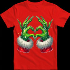 Createyou Grincs szív - Férfi - Piros - XL férfi póló