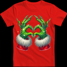 Createyou Grincs szív - Gyermek - Piros - L