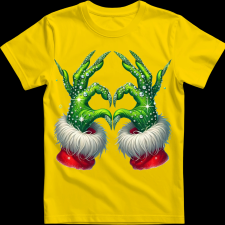 Createyou Grincs szív - Gyermek - Sárga - XL gyerek póló