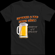 Createyou Hetente 3 nap iszok sört! - Férfi - Fekete - 3XL férfi póló