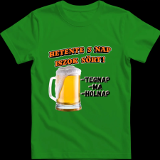Createyou Hetente 3 nap iszok sört! - Férfi - Zöld - L férfi póló