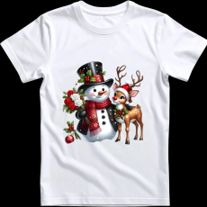 Createyou Hóember szarvassal - Gyermek - Fehér - XL