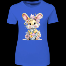 Createyou Húsvéti nyuszi kosárral - Női , Királykék , 2XL női póló