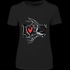 Createyou I love foci - Női , Fekete , L női póló