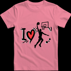 Createyou I love kosárlabda - Férfi , Pink , 3XL