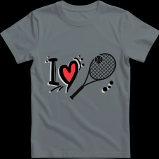 Createyou I love tenisz - Gyermek , Szürke , L gyerek póló