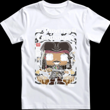 Createyou Jack Sparrow Pirates Of The Caribbean - Gyermek - Fehér - XS gyerek póló