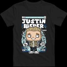 Createyou Justin Bieber - Férfi - Fekete - 3XL férfi póló