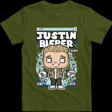 Createyou Justin Bieber - Gyermek - Sötétzöld - L gyerek póló