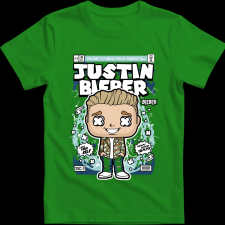 Createyou Justin Bieber - Gyermek - Zöld - S gyerek póló