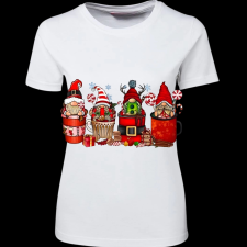 Createyou Kari manók bögrékben - Női - Fehér - M női póló