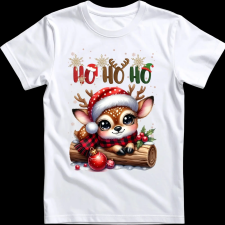 Createyou Kicsi szarvas HoHoHo - Gyermek - Fehér - S gyerek póló