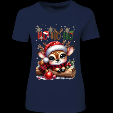 Createyou Kicsi szarvas HoHoHo - Női - Sötétkék - S női póló
