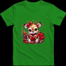 Createyou Kicsi szarvas olvas - Férfi - Zöld - S férfi póló