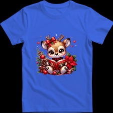 Createyou Kicsi szarvas olvas - Gyermek - Királykék - XL gyerek póló