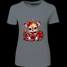 Createyou Kicsi szarvas olvas - Női - Szürke - S