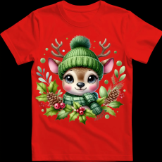 Createyou Kicsi szarvas zöldben - Férfi - Piros - XL