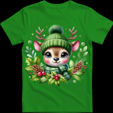 Createyou Kicsi szarvas zöldben - Férfi - Zöld - L férfi póló