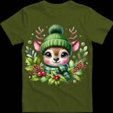 Createyou Kicsi szarvas zöldben - Gyermek - Sötétzöld - L