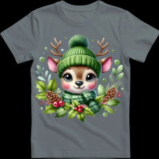 Createyou Kicsi szarvas zöldben - Gyermek - Szürke - S