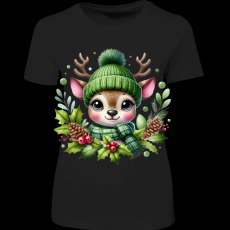 Createyou Kicsi szarvas zöldben - Női - Fekete - XL