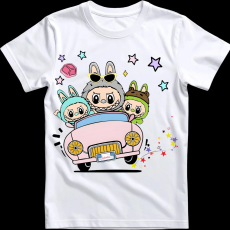 Createyou Labubu, autóval - Férfi - Fehér - 3XL