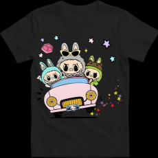 Createyou Labubu, autóval - Gyermek - Fekete - S