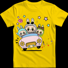 Createyou Labubu, autóval - Gyermek - Sárga - S