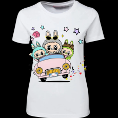 Createyou Labubu, autóval - Női - Fehér - 2XL