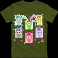 Createyou Labubu, bélyegek - Férfi - Sötétzöld - 2XL