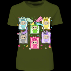 Createyou Labubu, bélyegek - Női - Sötétzöld - XL