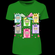 Createyou Labubu, bélyegek - Női - Zöld - 2XL női póló
