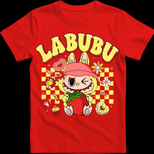 Createyou Labubu eperrel, sárga - Férfi - Piros - S férfi póló