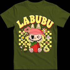 Createyou Labubu eperrel, sárga - Férfi - Sötétzöld - 2XL férfi póló