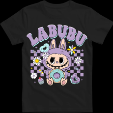 Createyou Labubu és a fánk, lila - Férfi - Fekete - XL