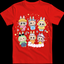 Createyou Labubu, hatan vannak - Férfi - Piros - XL férfi póló