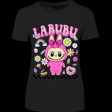 Createyou Labubu, pink - Női - Fekete - 2XL női póló